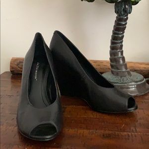 BCBGeneration wedges in black leather